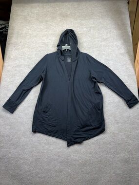 Cuddl Duds Black Hooded Cardigan Size Large